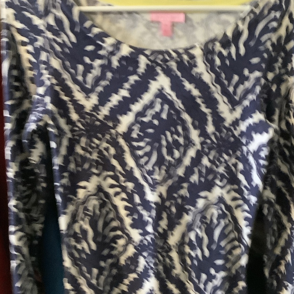 Lilly‎ Pulitzer Navy and White Long Sleeve Dress
